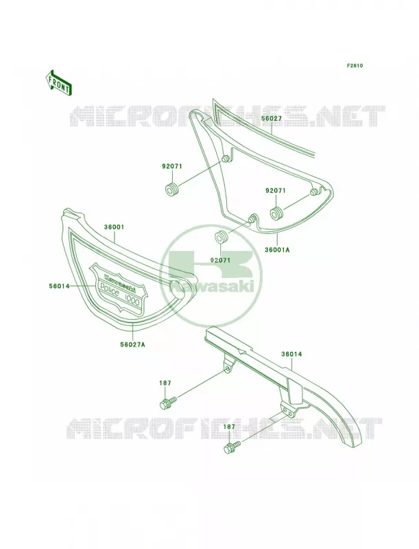 Side CoversChain CoverP20 Kawasaki MOTOS 1000 2001 Police 1000  KZ1000-P20