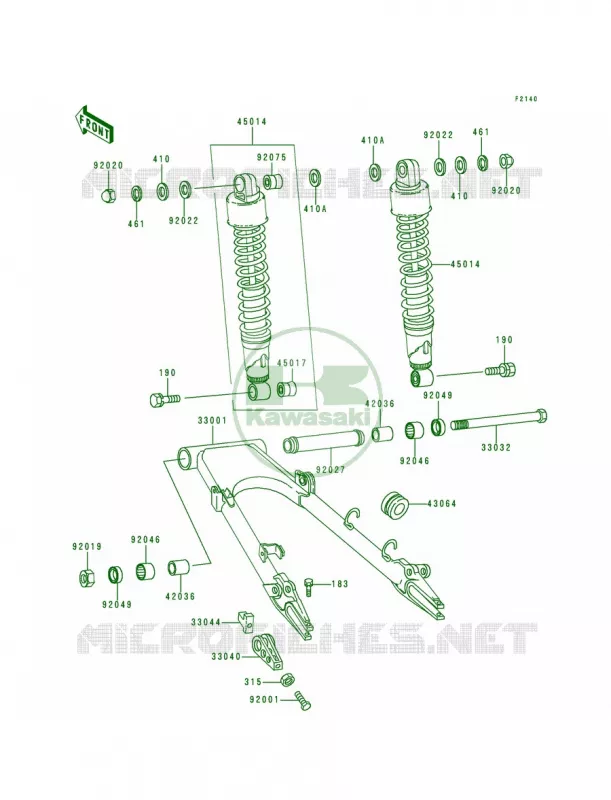 SwingarmShock Absorber Kawasaki MOTOS 1000 2000 Police 1000  KZ1000-P19