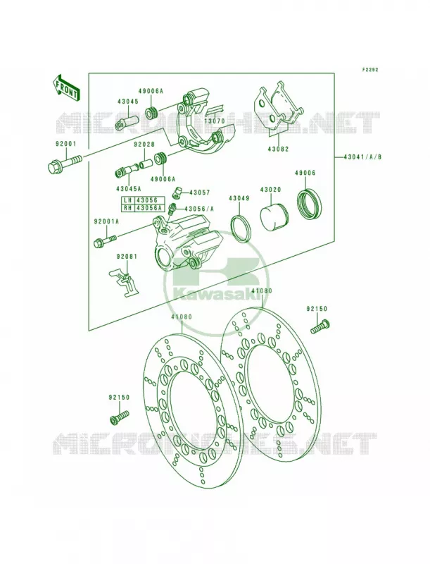 Front Brake Kawasaki MOTOS 1000 1999 Police 1000  KZ1000-P18