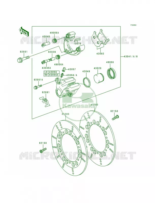 Front Brake Kawasaki MOTOS 1000 1998 Police 1000  KZ1000-P17