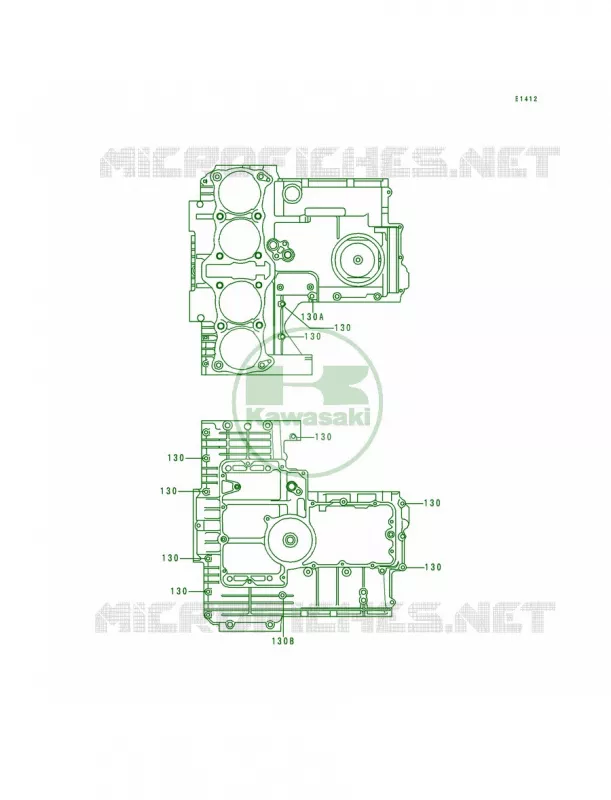 Crankcase Bolt Pattern Kawasaki MOTOS 1000 1997 Police 1000  KZ1000-P16