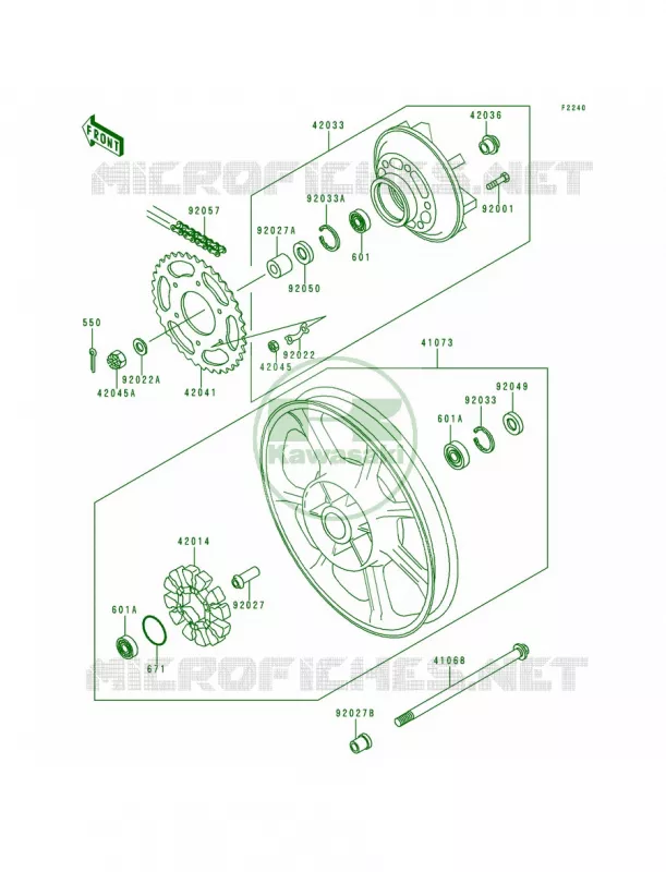 Rear WheelChain Kawasaki MOTOS 1000 1997 Police 1000  KZ1000-P16