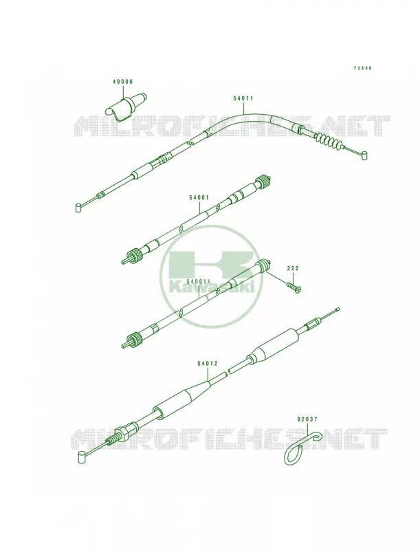 Cables Kawasaki MOTOS 250 1992 KDX250  KDX250-D2