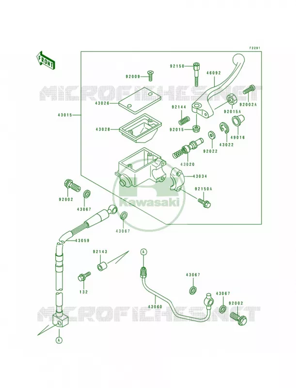 Front Master Cylinder Kawasaki MOTOS 250 1992 KDX250  KDX250-D2
