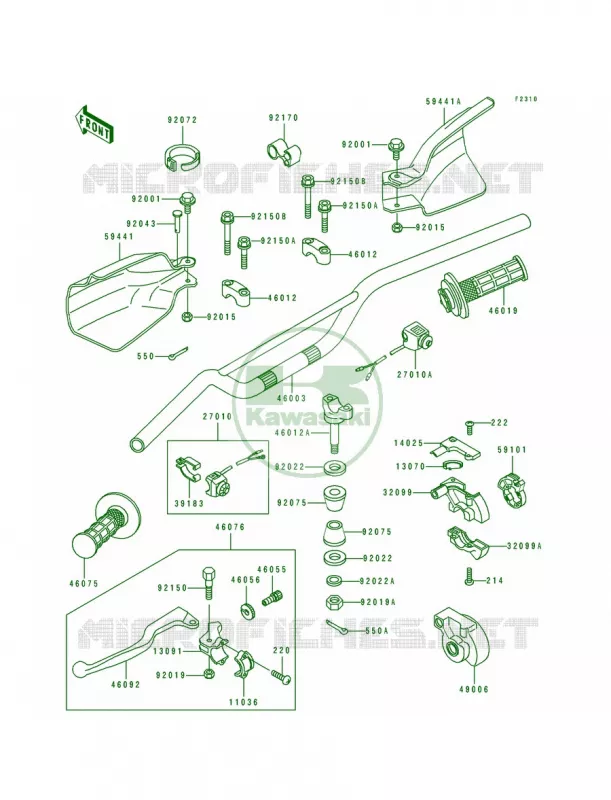 Handlebar Kawasaki MOTOS 250 1992 KDX250  KDX250-D2
