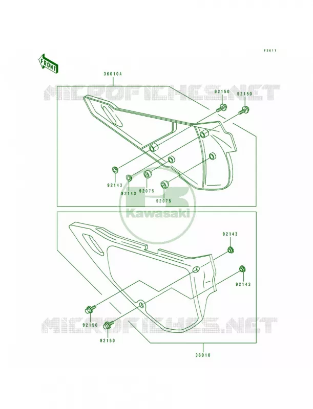 Side Covers Kawasaki MOTOS 250 1992 KDX250  KDX250-D2
