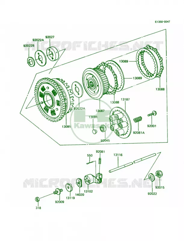 Clutch Kawasaki MOTOS 1000 1995 Police 1000  KZ1000-P14