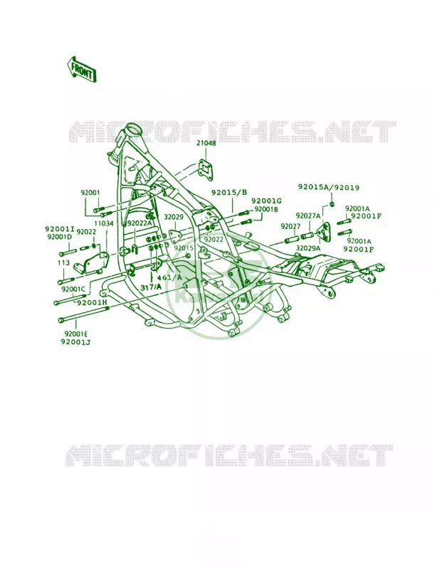 Frame Fittings Kawasaki MOTOS 1000 1994 Police 1000  KZ1000-P13