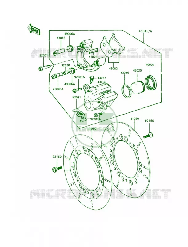 Front Brake Kawasaki MOTOS 1000 1994 Police 1000  KZ1000-P13