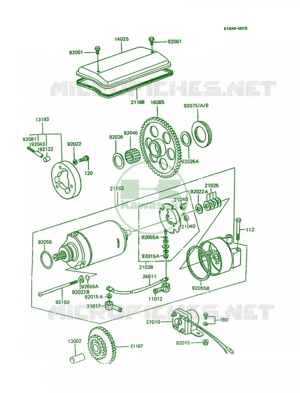 Starter Motor Kawasaki MOTOS 1000 1994 Police 1000  KZ1000-P13