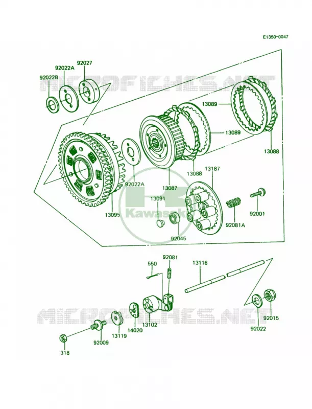Clutch Kawasaki MOTOS 1000 1993 Police 1000  KZ1000-P12