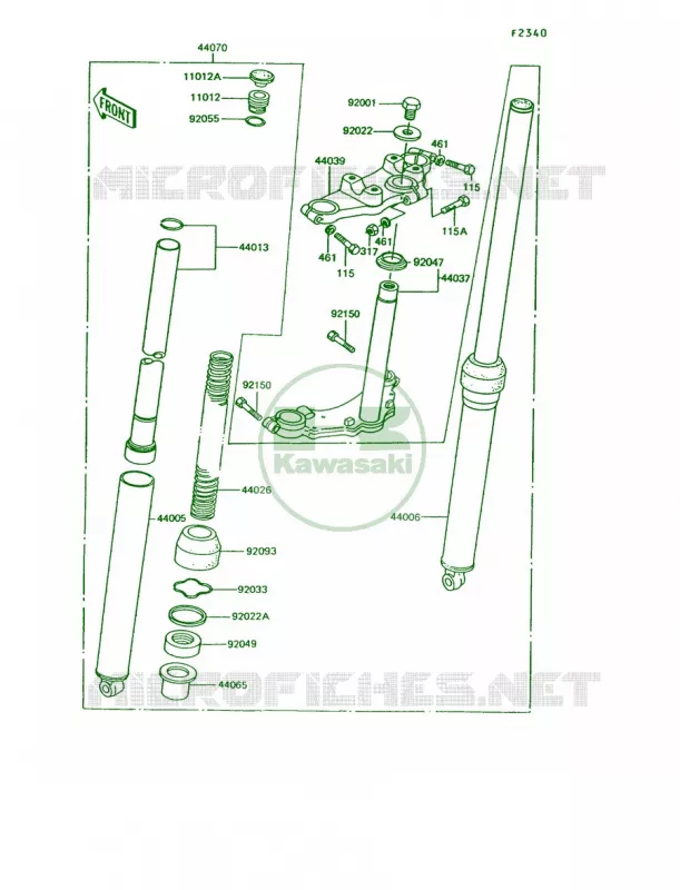 Front Fork Kawasaki MOTOS 100 1992 KE100  KE100-B11
