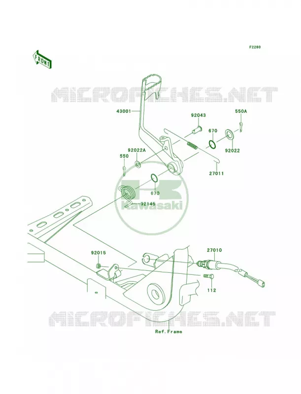 Brake Pedal Kawasaki QUAD 360 2013 Prairie 360 4x4  KVF360ADF