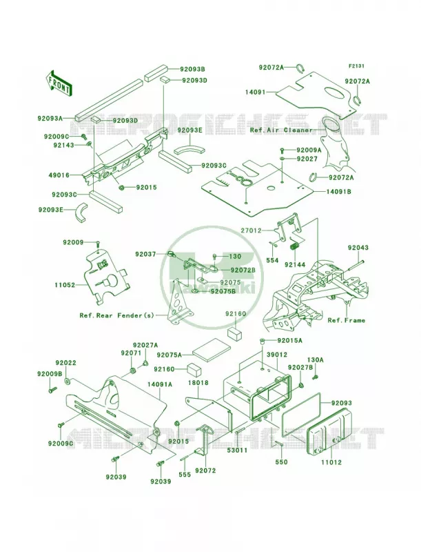 Frame Fittings Kawasaki QUAD 360 2013 Prairie 360 4x4  KVF360ADF