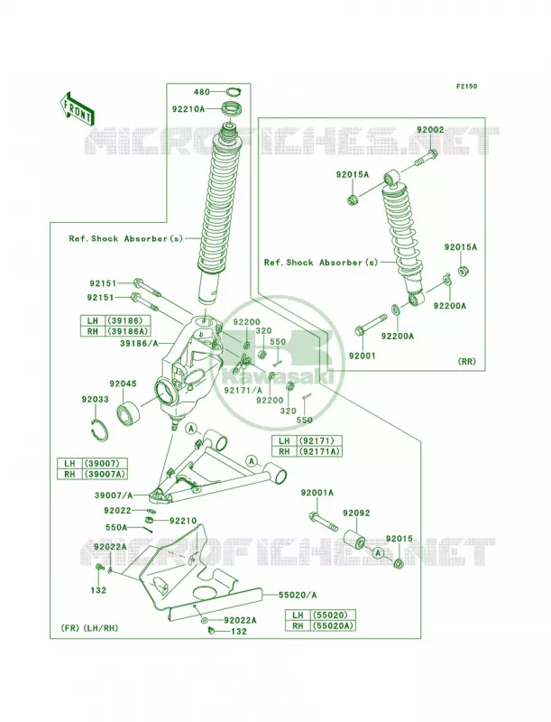 Suspension Kawasaki QUAD 360 2013 Prairie 360 4x4  KVF360ADF