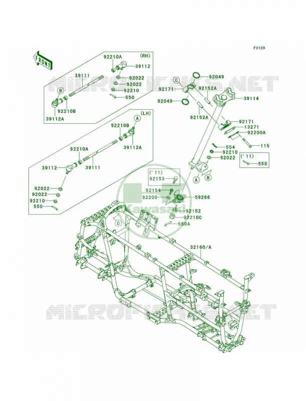 Frame Kawasaki QUAD 650 2013 Brute Force 650 4x4i  KVF650FDF