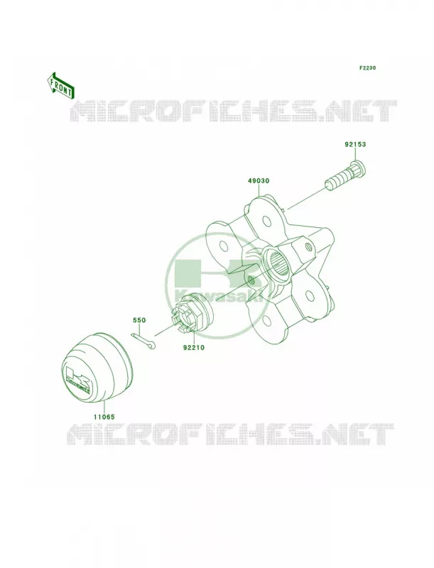 Front Hub Kawasaki QUAD 650 2013 Brute Force 650 4x4i  KVF650FDF