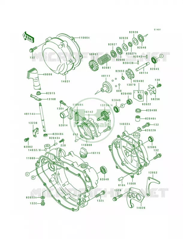Engine Cover Kawasaki MOTOS 200 1991 KDX200  KDX200-E3