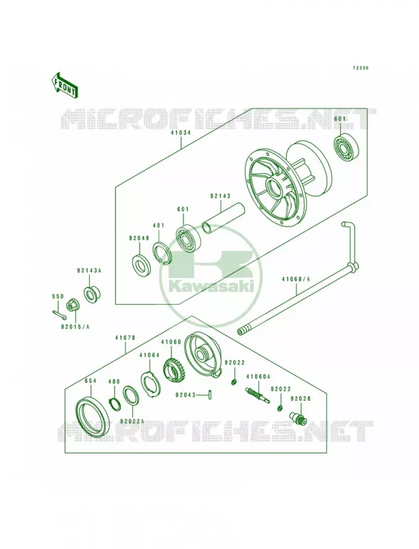 Front Hub Kawasaki MOTOS 200 1991 KDX200  KDX200-E3