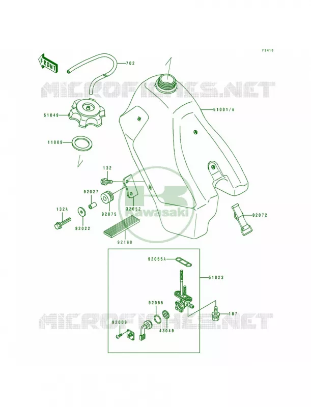 Fuel Tank Kawasaki MOTOS 200 1991 KDX200  KDX200-E3