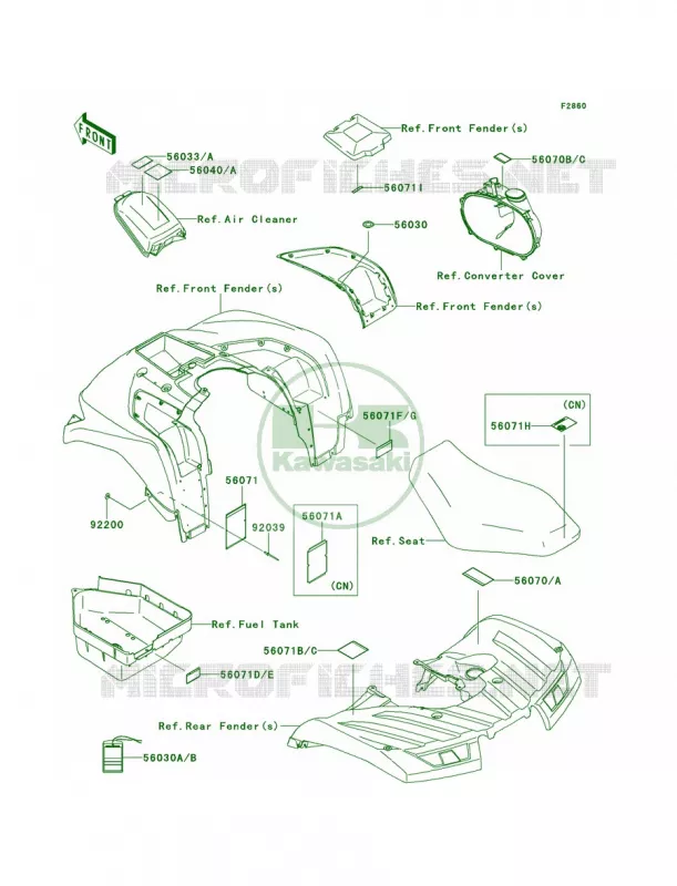 Labels Kawasaki QUAD 750 2012 Brute Force 750 4x4i  KVF750LCF