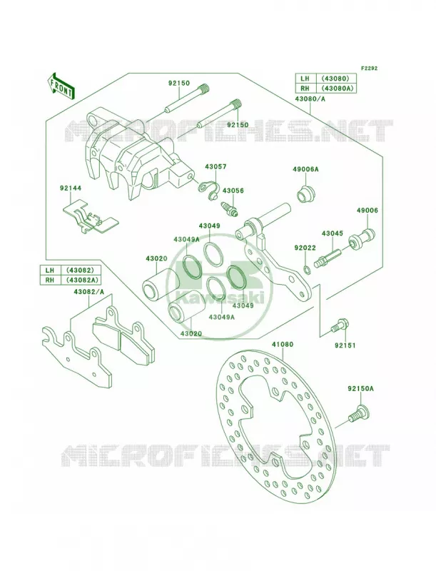 Front BrakeFBF Kawasaki QUAD 650 2012 Brute Force 650 4x4i  KVF650FCS