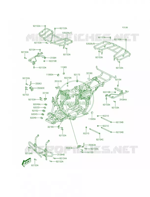 Frame Kawasaki QUAD 300 2012 Brute Force 300  KVF300CCF