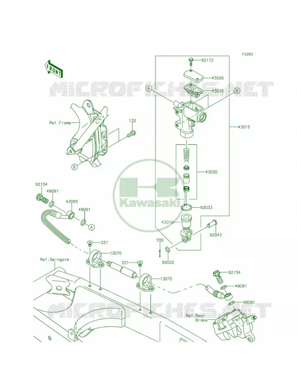 Rear Master Cylinder Kawasaki MOTOS 140 2013 KLX140L  KLX140BDF