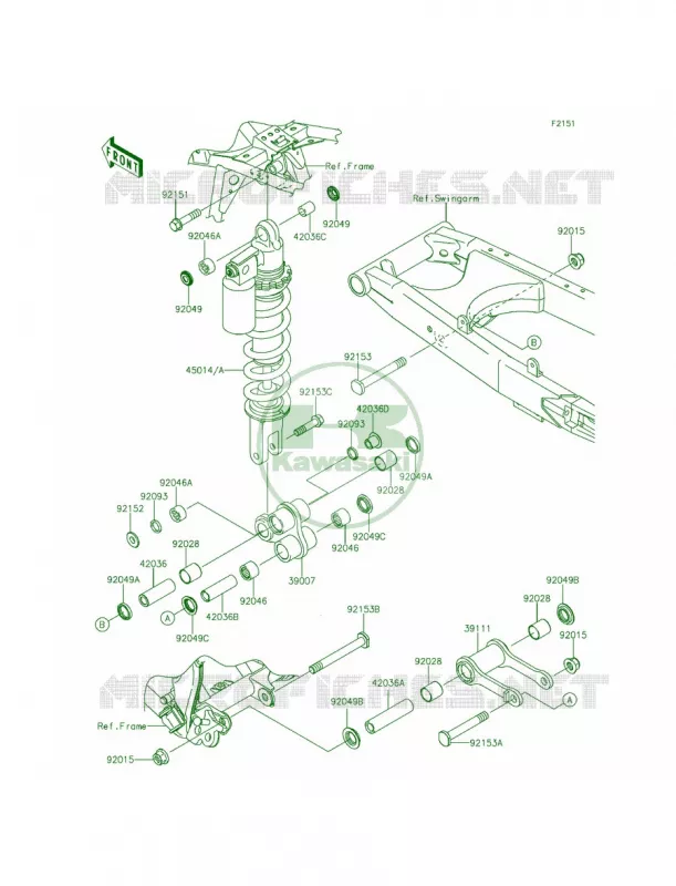 SuspensionShock Absorber Kawasaki MOTOS 140 2013 KLX140L  KLX140BDF