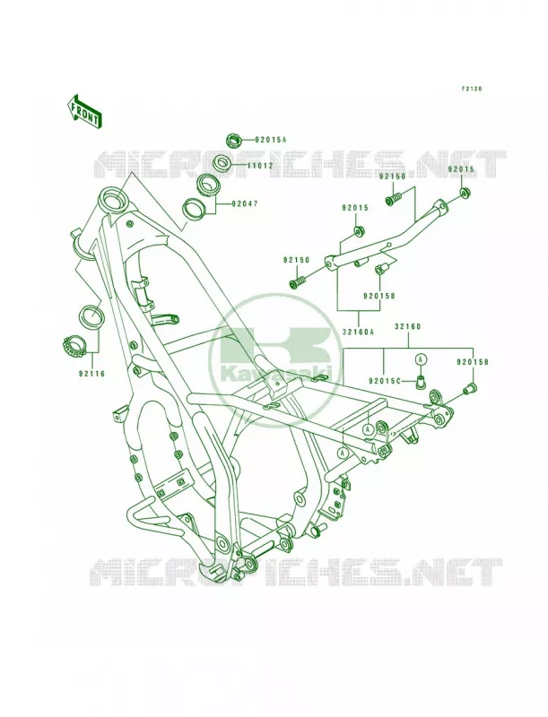 Frame Kawasaki MOTOS 250 1991 KDX250  KDX250-D1