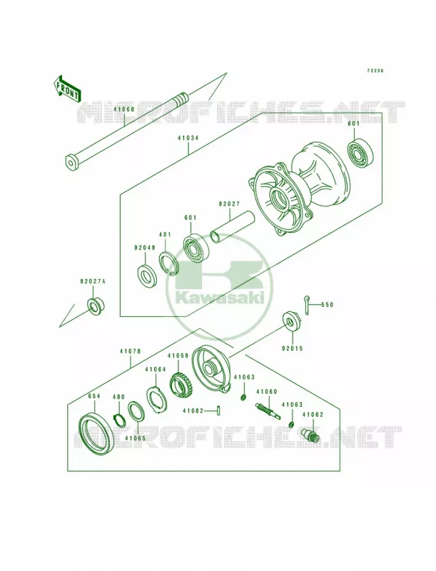 Front HubKDX250-D1 Kawasaki MOTOS 250 1991 KDX250  KDX250-D1