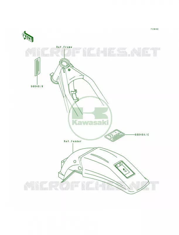 Labels Kawasaki MOTOS 250 1991 KDX250  KDX250-D1
