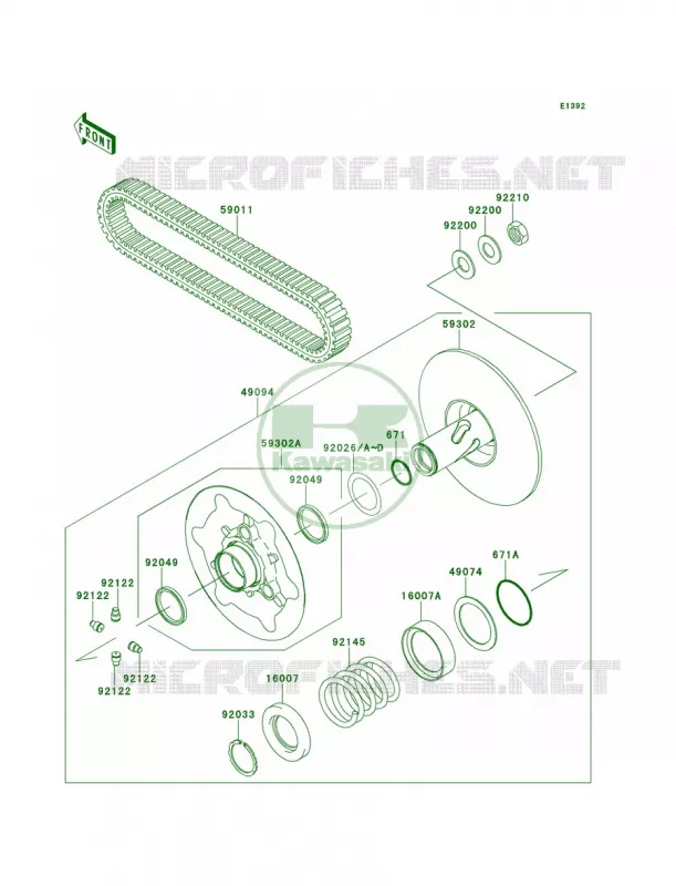 Driven ConverterDrive Belt Kawasaki QUAD 360 2011 Prairie 360 4X4  KVF360ABF
