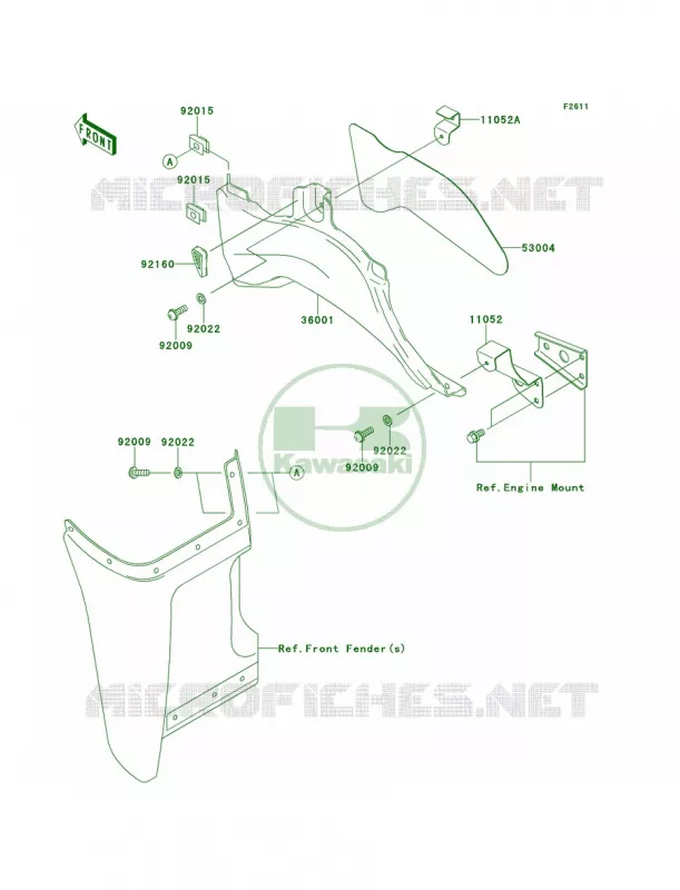 Side Covers Kawasaki QUAD 360 2011 Prairie 360 4X4  KVF360ABF
