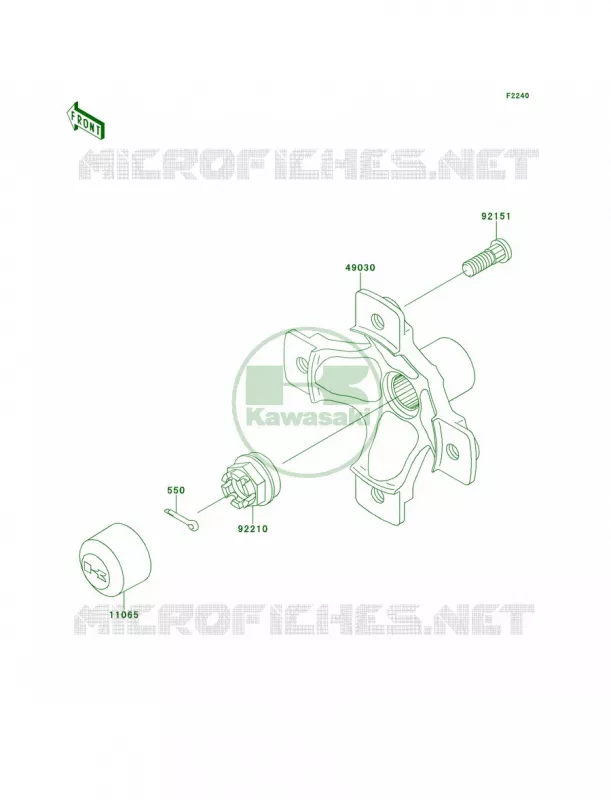 Rear Hub Kawasaki QUAD 650 2011 Brute Force 650 4x4  KVF650DBF