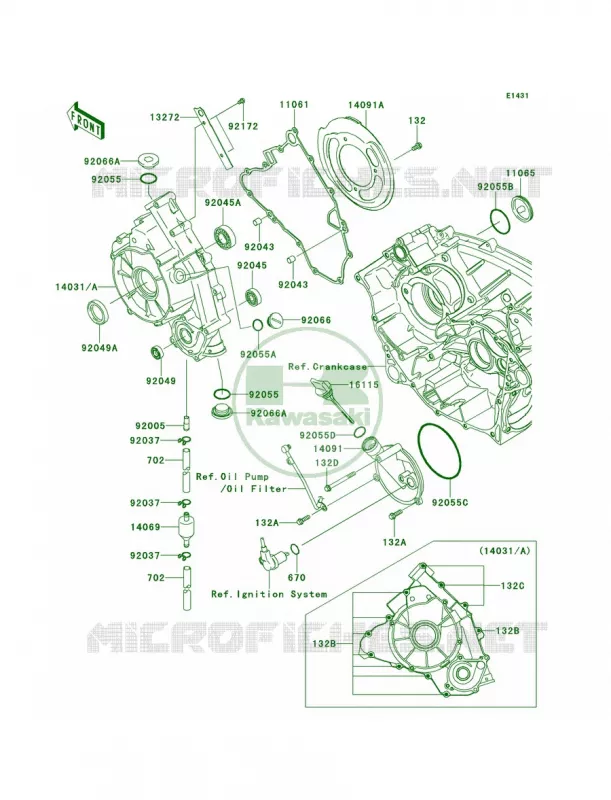 Engine Covers Kawasaki QUAD 650 2011 Brute Force 650 4x4i  KVF650FBF
