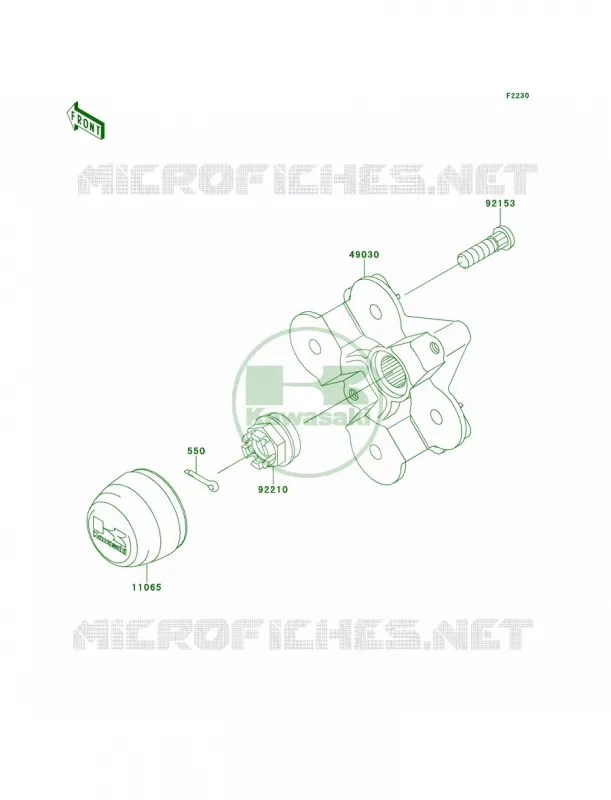 Front Hub Kawasaki QUAD 650 2011 Brute Force 650 4x4i  KVF650FBF