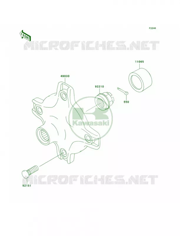 Rear Hub Kawasaki QUAD 360 2010 Prairie 360 4X4  KVF360AAF