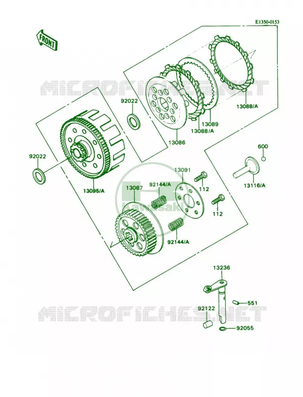 Clutch Kawasaki MOTOS 80 1990 KD80  KD80-N3