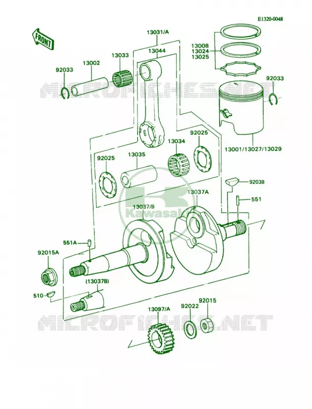 CrankshaftPistons Kawasaki MOTOS 80 1990 KD80  KD80-N3