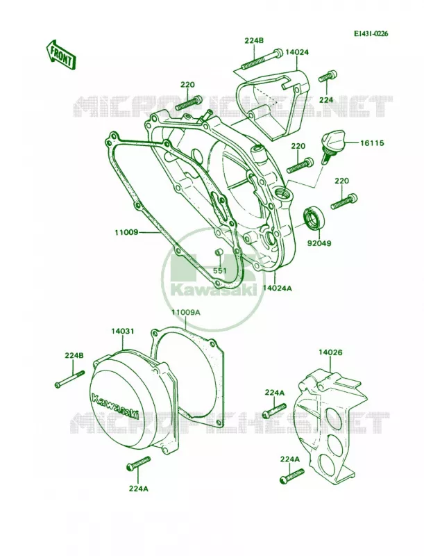 Engine Covers Kawasaki MOTOS 80 1990 KD80  KD80-N3