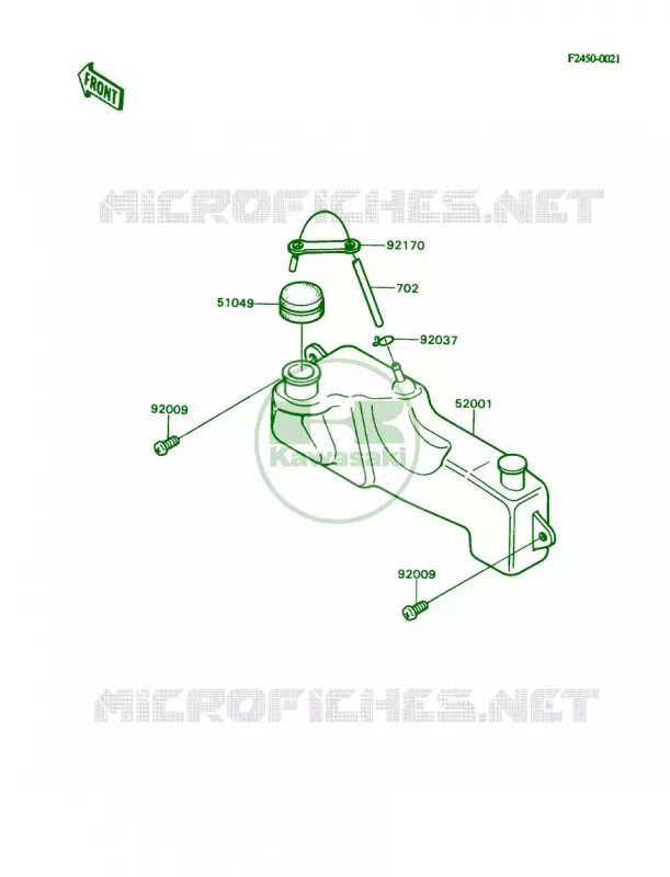 Oil Tank Kawasaki MOTOS 80 1990 KD80  KD80-N3