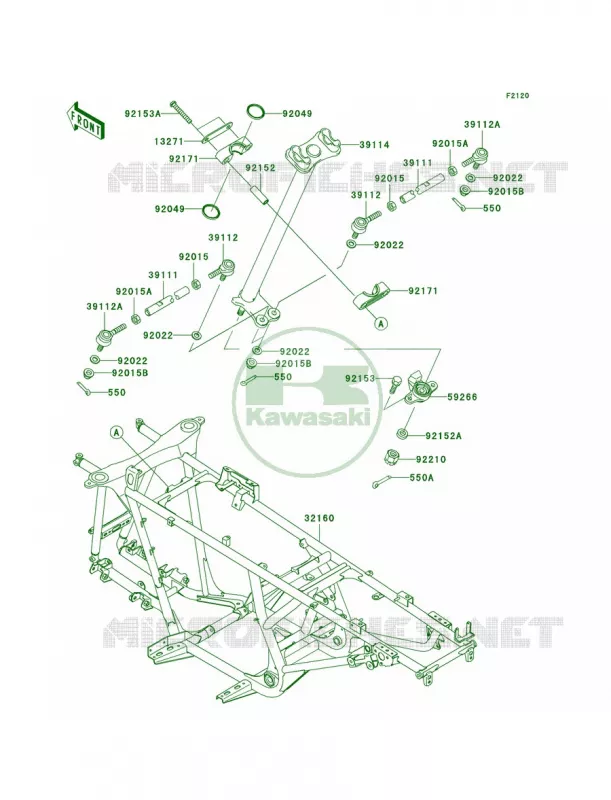 Frame Kawasaki QUAD 650 2010 Brute Force 650 4x4  KVF650DAF