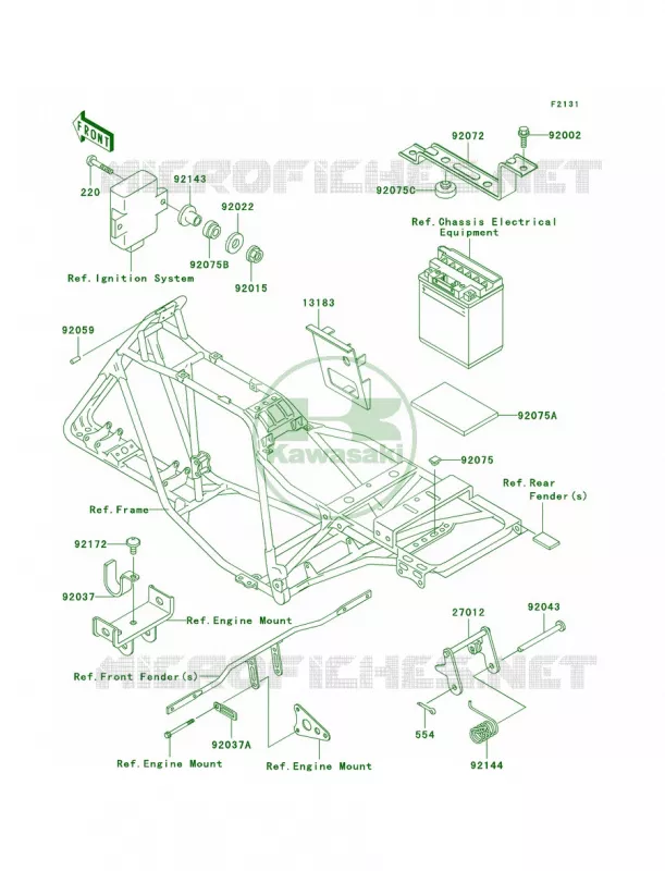 Frame Fittings Kawasaki QUAD 250 2009 Bayou 250  KLF250A9F