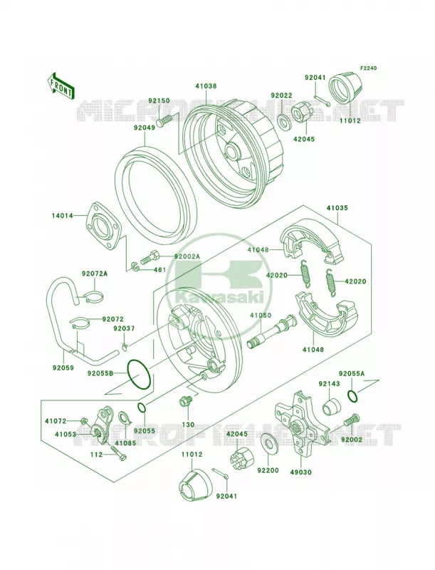 Rear Hub Kawasaki QUAD 250 2009 Bayou 250  KLF250A9F