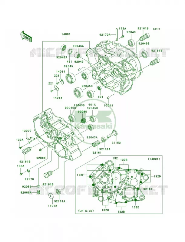 Crankcase Kawasaki QUAD 360 2009 Prairie 360 4X4  KVF360A9F