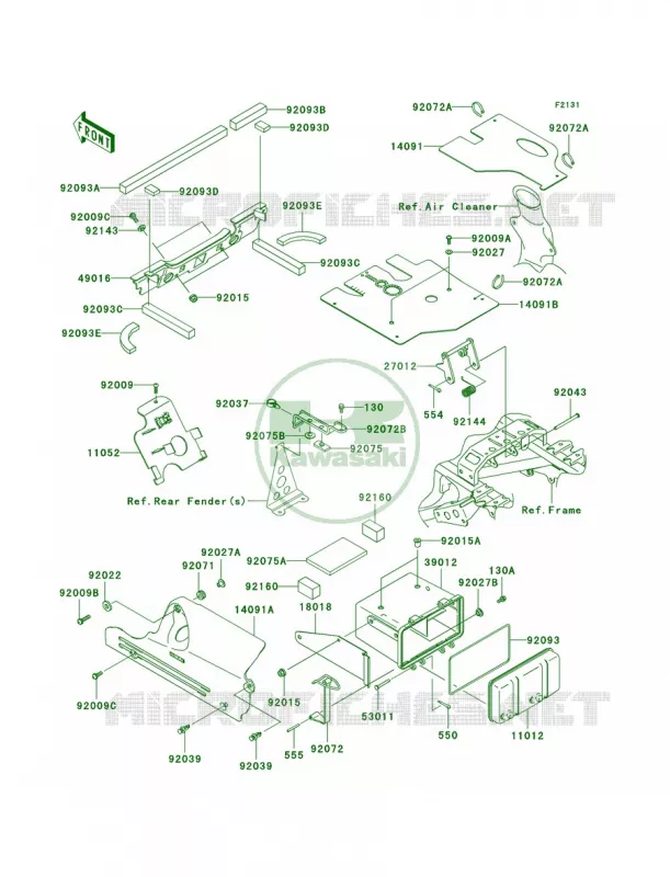 Frame Fittings Kawasaki QUAD 360 2009 Prairie 360 4X4  KVF360A9F