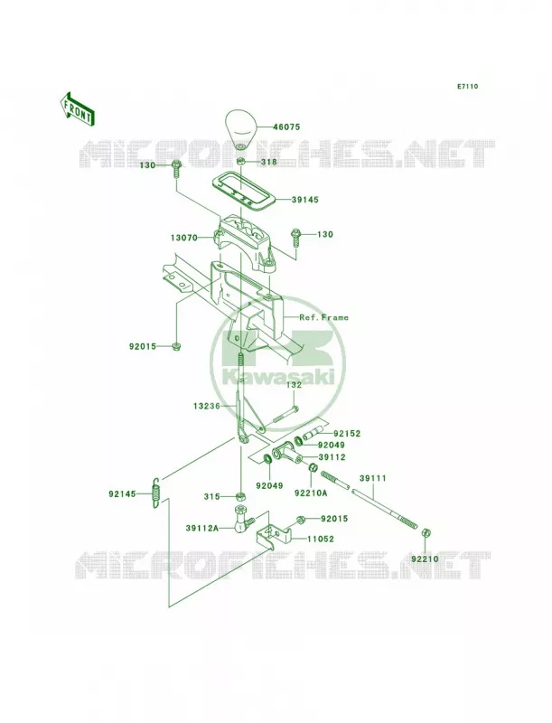 Control Kawasaki QUAD 360 2009 Prairie 360  KVF360B9F
