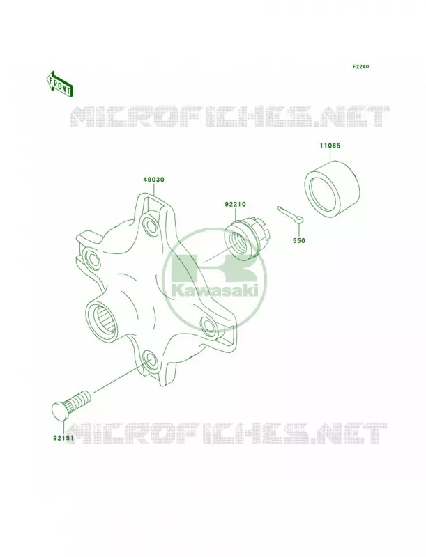 Rear Hub Kawasaki QUAD 360 2009 Prairie 360  KVF360B9F