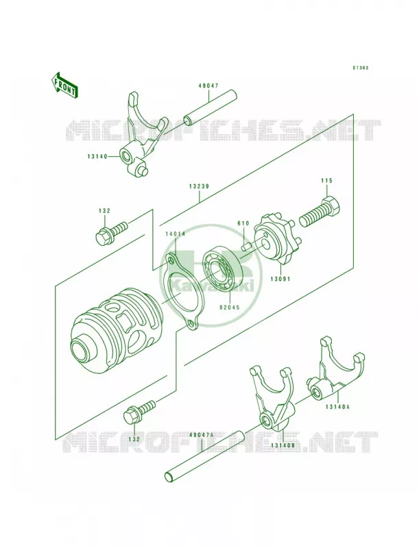 Change DrumShift Fork Kawasaki MOTOS 200 1990 KDX200  KDX200-E2